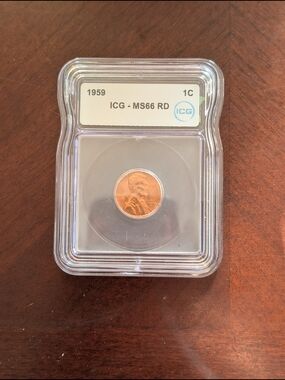 Graded 1959 Lincoln Cent - Red MS66 (Copper)